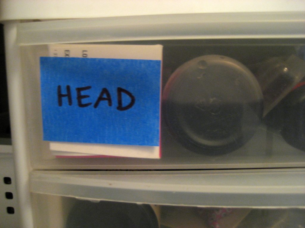 OCD toiletry drawer labeled Head