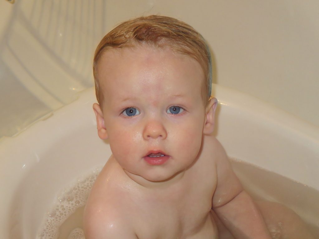 substitute parenting baby jett bath time