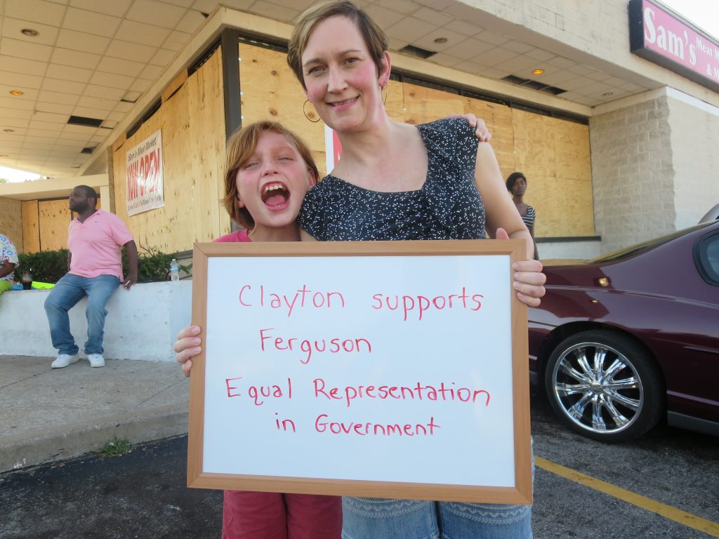 Clayton support for Ferguson on W. Florissant
