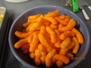 resistance to bowl of puffy cheetos