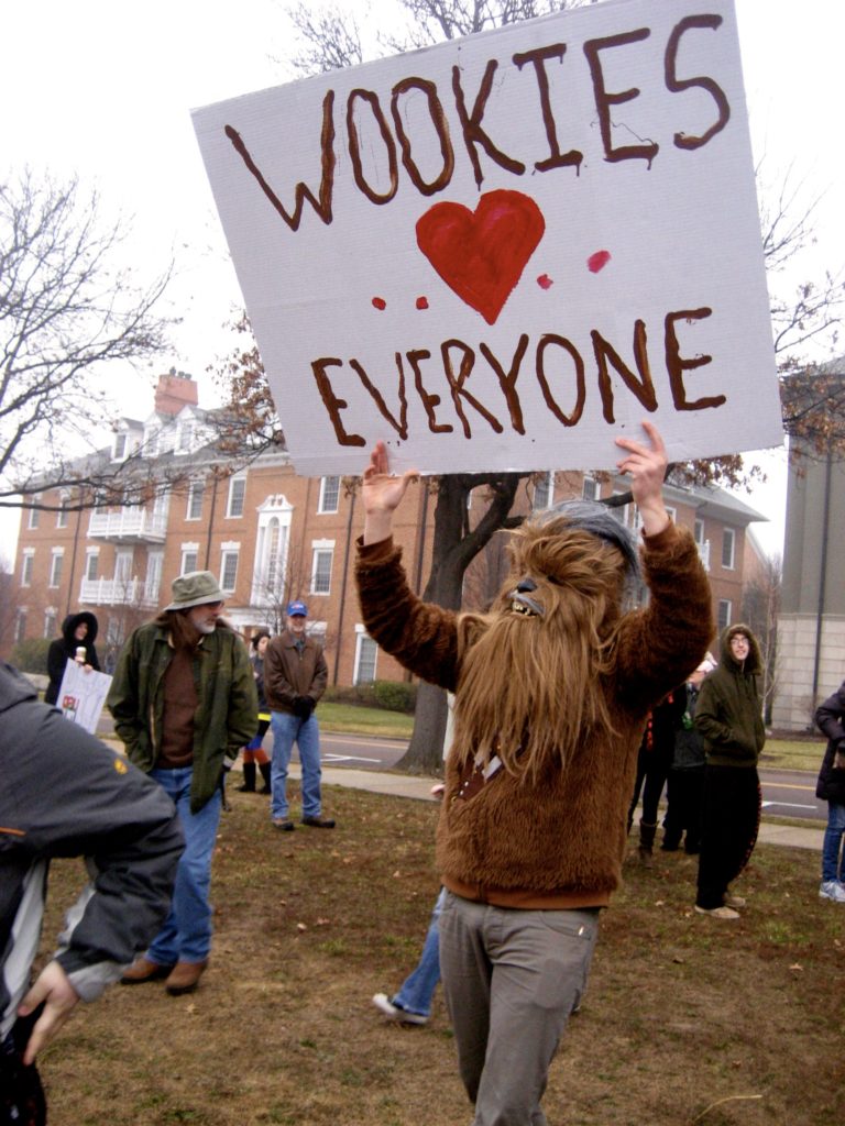first student protest wookies heart everyone